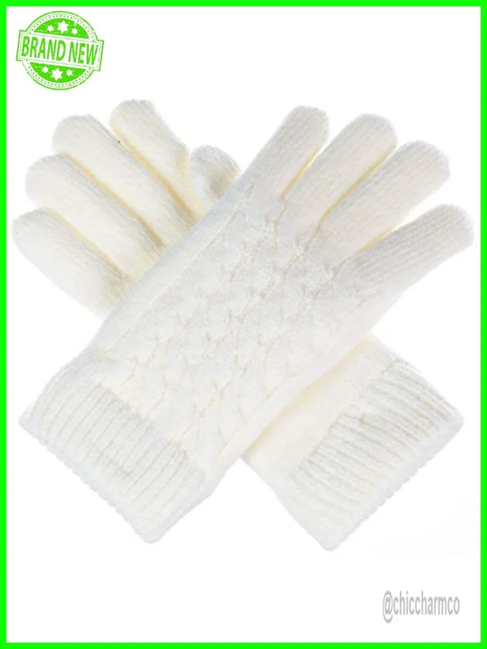 Women's Winter Classic Cable Knit Gloves with Plush Faux Fur Lining
